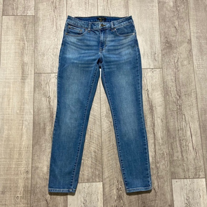 Frye‎ Women’s Size 6 Mid Rise Skinny Jeans Factory Whiskering Blue Stretchy